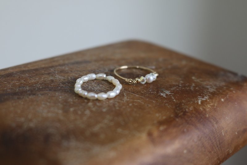 戒指 珍珠 水晶 - 紀念日 - - 戒指 - 珍珠 白色