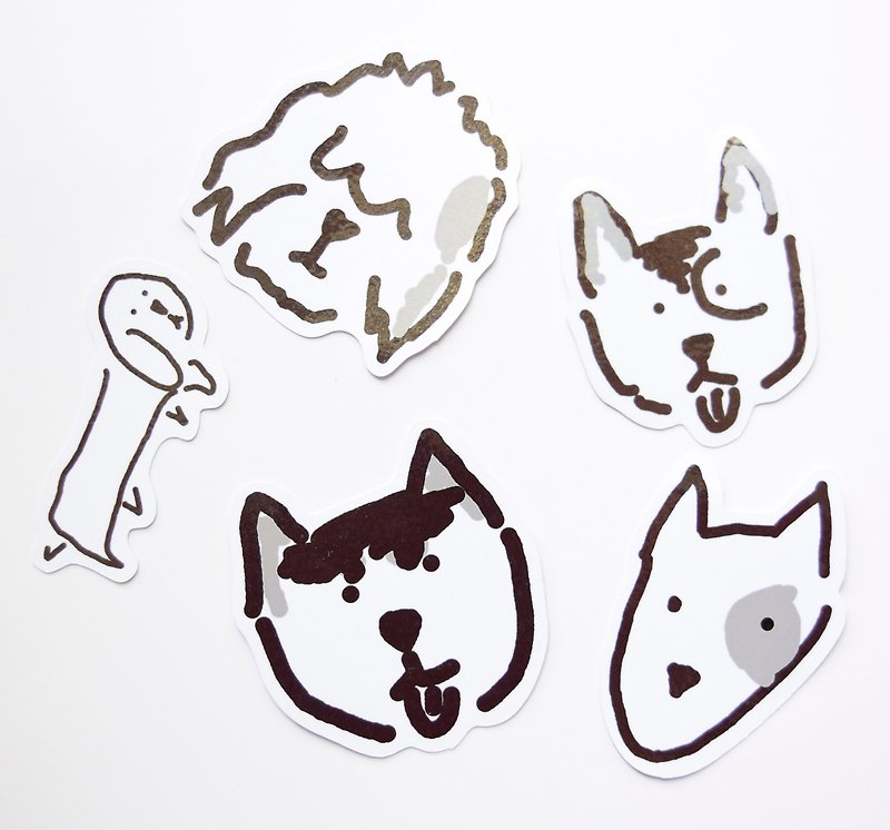 Dog stickers / Husky stickers / 4 in 1 set - สติกเกอร์ - กระดาษ ขาว