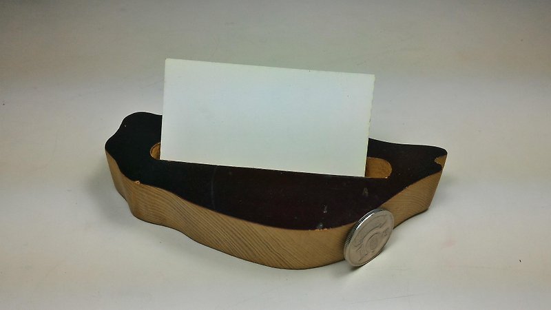 Taiwan card seat shape yellow cypress, cypress phone holder (small) - Wood, Bamboo & Paper - Wood 