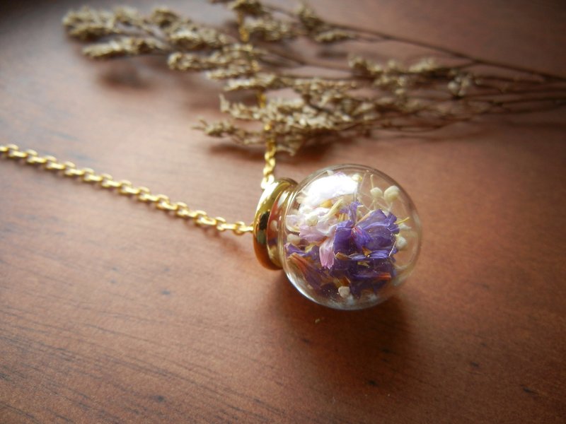 *coucoubird*夢幻玻璃球-紫色 - Necklaces - Glass Purple