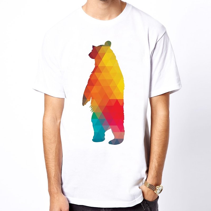 Geometric Bear t shirt - เสื้อยืดผู้ชาย - วัสดุอื่นๆ ขาว