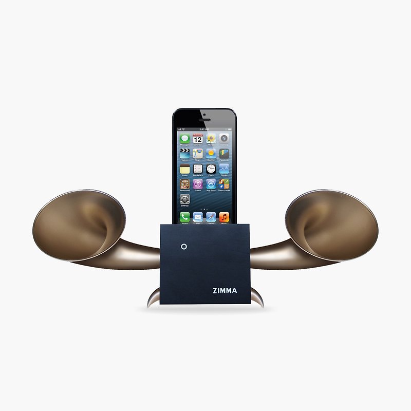 ZIMMA Desk Speaker Stand !  ( For iPhone SE / 5s / 5 / 5c / 4s / 4 / iPod Touch - ลำโพง - ไม้ สีดำ
