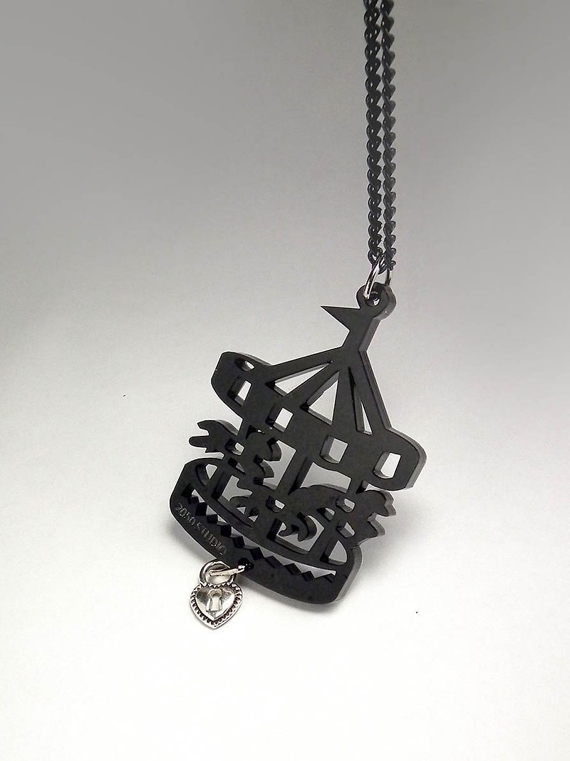Lectra Duck▲Romantic Carousel▲Necklace/Key Ring - Necklaces - Plastic Black