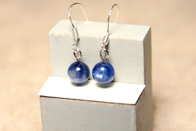 [Ofelia arts & amp; crafts] Natural Stone - Silver kyanite earrings [J49-Astrid] - Earrings & Clip-ons - Gemstone Blue