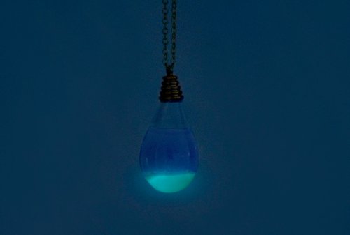 Coco&Banana 周年慶全館9.5折 / 海洋風 / 英式透明感玻璃球項鍊 - 夜裡的水藍色海洋 ( 限量夜光版 )