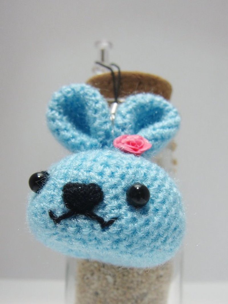 【This age ❤ Tabby Cat】~Cute rabbit head. Charm - พวงกุญแจ - วัสดุอื่นๆ สีน้ำเงิน