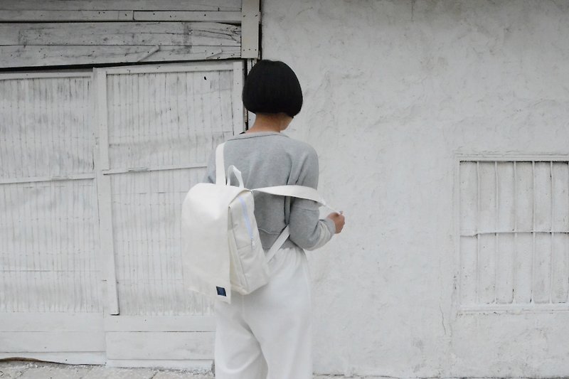 ::Bangstree:: Canvas Backpack-White - กระเป๋าเป้สะพายหลัง - วัสดุอื่นๆ ขาว