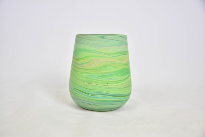 Handmade glass cups _ fair trade - ถ้วย - แก้ว สีเขียว