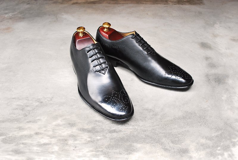 O'Ringo fruit yield │Whole-Cut black Oxford shoes │ │ recommended Father's Day - รองเท้าลำลองผู้ชาย - หนังแท้ สีดำ