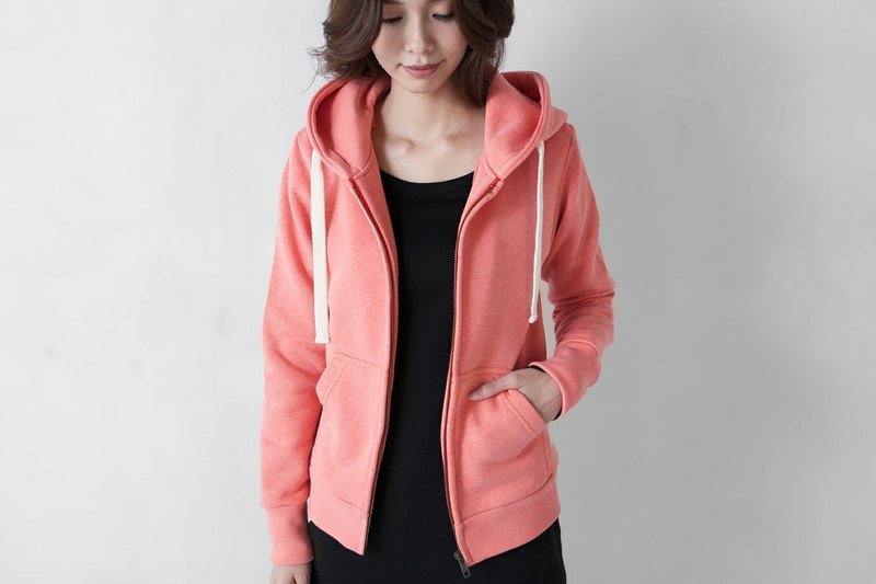 SUMI △ Eothenomys bristles spread cotton warm hooded jacket ▽ 3AF200_ peach red - เสื้อฮู้ด - วัสดุอื่นๆ สีแดง