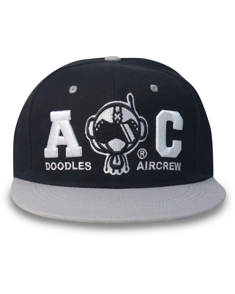 Black/Grey Snap back Cap  黑/灰色棒球帽,獨特"AC" 立體刺繡 - 帽子 - 其他材質 黑色