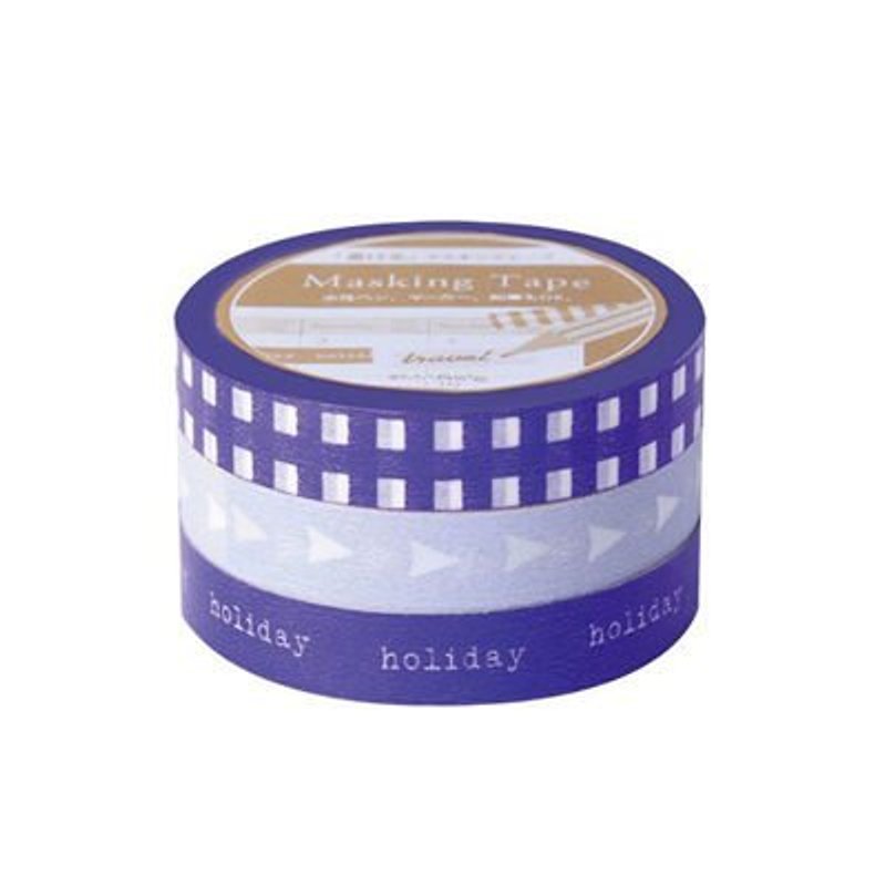 Marks Masking Tape MT和紙膠帶 方格手帳款-紫色(DA-MKT6-PL) - マスキングテープ - 紙 パープル