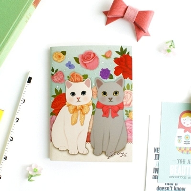 Jetoy, Choo choo sweet cat Mini notebook _Vintage flower (J1406504) - Notebooks & Journals - Paper Multicolor