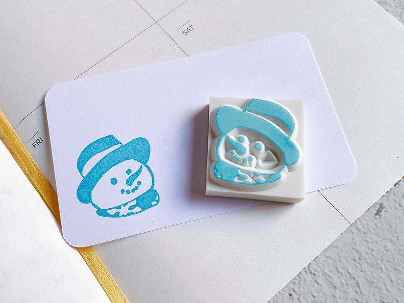 Apu handmade chapter cute winter snowman stamp hand account stamp Christmas applicable - ตราปั๊ม/สแตมป์/หมึก - ยาง 