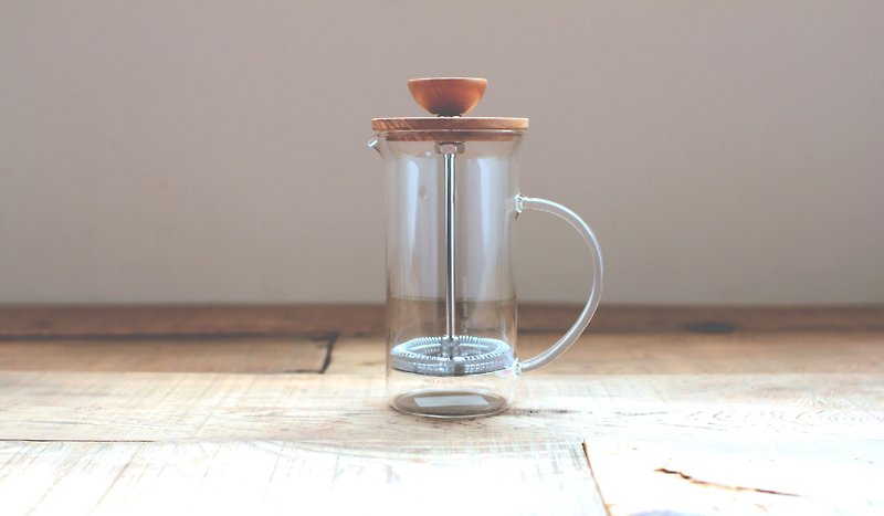 玻璃 茶壺/茶杯/茶具 咖啡色 - 日本 Hario 橄欖木濾壓壺【多用途 - 沖茶壺/沖咖啡/奶泡/】