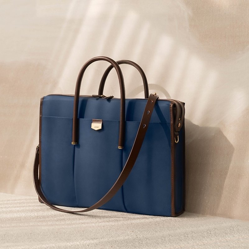 【ADOLE】Arc de Triomphe Briefcase-Navy Blue - Briefcases & Doctor Bags - Other Materials Blue