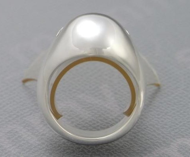 anti smile ball ring (s_m-R.15) ( 不高兴情绪不好銀戒指指环) - 設計