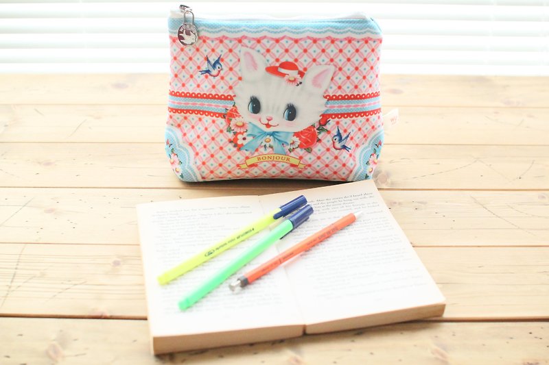 Christmas Exchange Gift UK Wu & Wu Kitty Cosmetic Bag Storage Bag Pencil Case - Toiletry Bags & Pouches - Cotton & Hemp 
