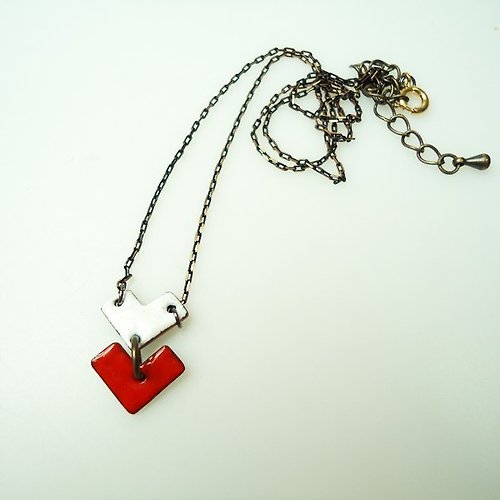 Aliko Chen Jewelry Simple Love Enameling Necklace 簡單愛造型琺瑯項鍊(紅白/藍)