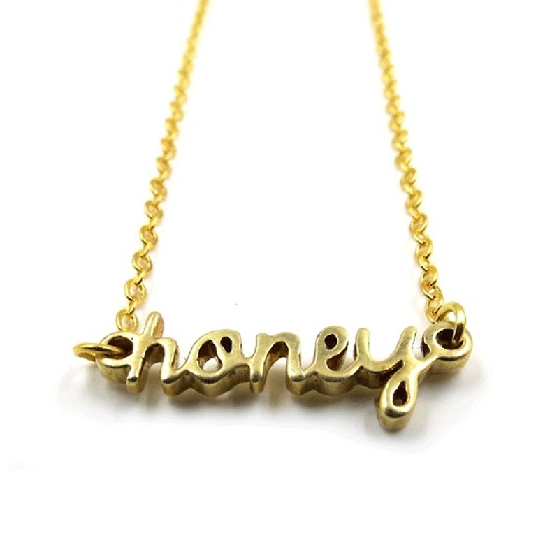 Customized name necklace-3D printing x Teeny tête-à-tête-necklace x personalization - สร้อยคอ - โลหะ สีทอง