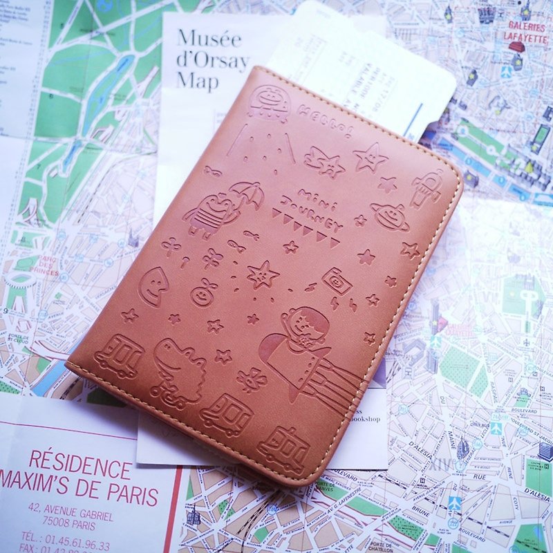 Mini Journey Passport Holder _ Cocoa - ที่เก็บพาสปอร์ต - หนังแท้ สีนำ้ตาล