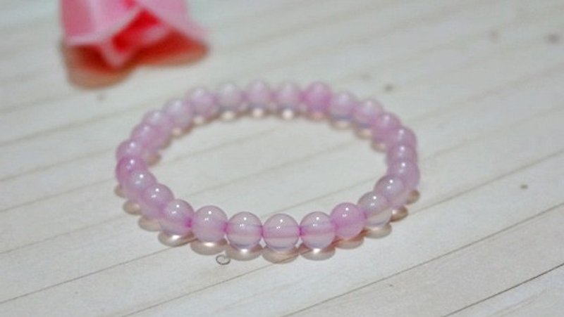 Classic Style_ Natural Stone Elastic Bracelet_粉粉#招人绿#招桃花#Sweet - Bracelets - Gemstone Pink