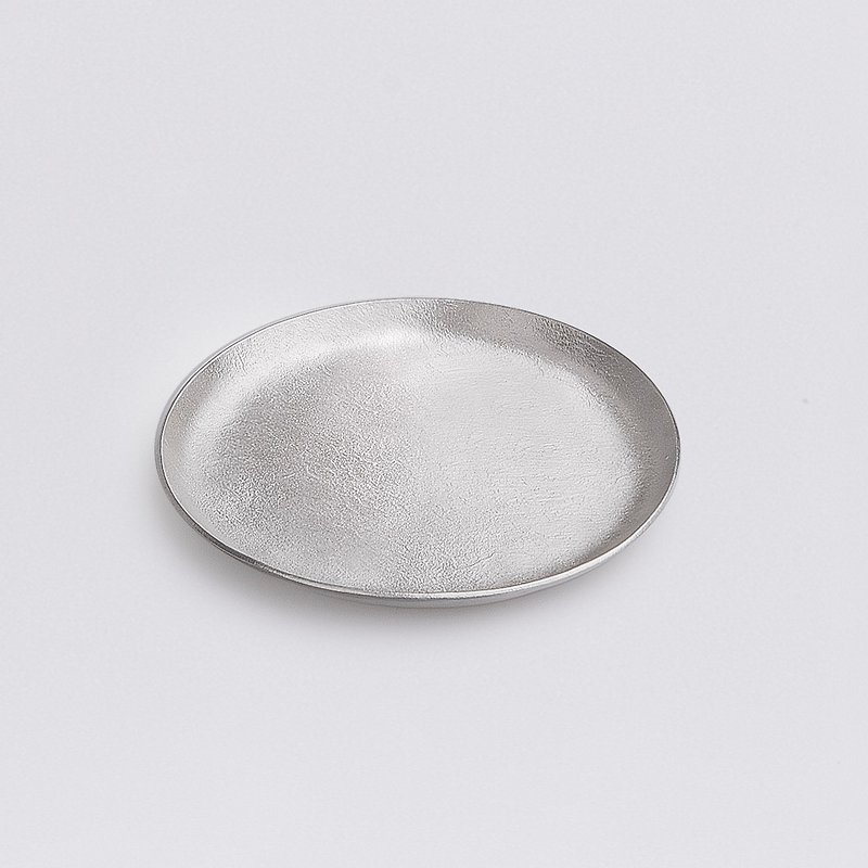 Pure tin storage tray_round (middle) - Small Plates & Saucers - Other Metals Gray