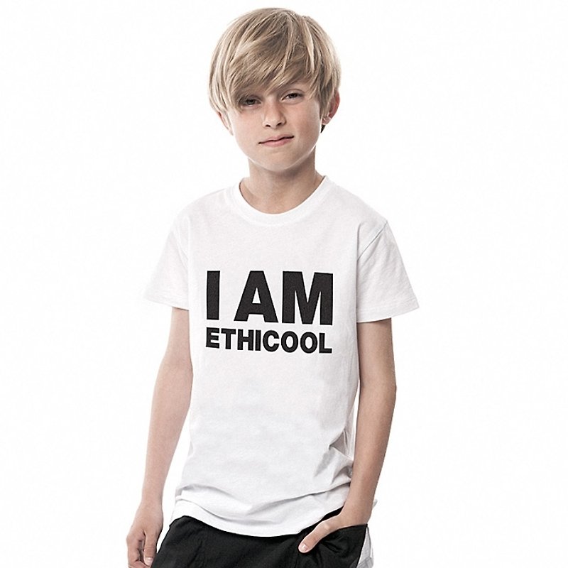 Nordic organic cotton children's clothing New Generals''I AM ETHICOOL'T-shirt - อื่นๆ - วัสดุอื่นๆ ขาว