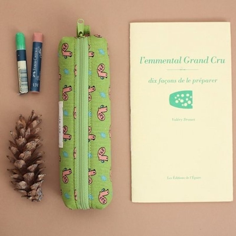Dessin-jam jam canvas pencil forest animals - squirrels, LWK95164 - กล่องดินสอ/ถุงดินสอ - วัสดุอื่นๆ สีเขียว
