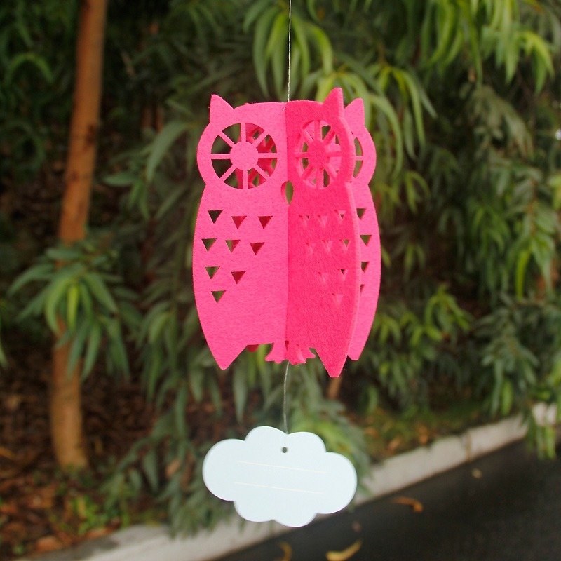 UPICk original product life perspective owl ornaments - Rose / coffee manual DIY hand-made three-dimensional Charm - ตุ๊กตา - ขนแกะ 