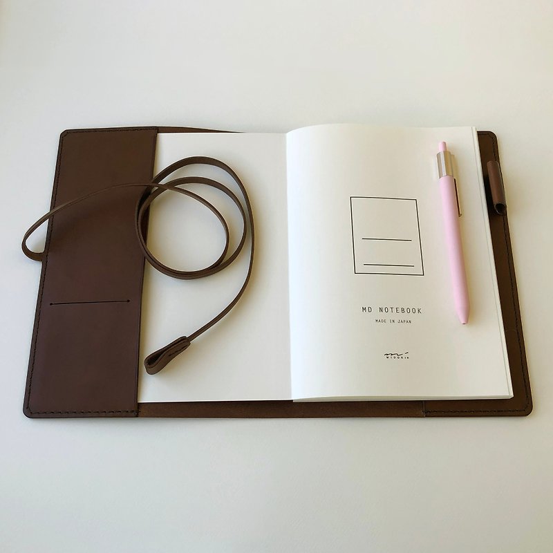 Emmanuelle II A5 Leather Pocket Book Cover Notes Autumn Maroon - Notebooks & Journals - Genuine Leather Brown