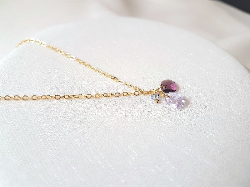 Hydrangea‧ Hao Stone Crystal Medium Necklace - สร้อยคอยาว - คริสตัล หลากหลายสี