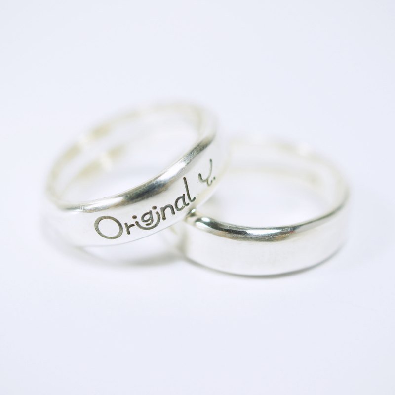 ♥Valentine's Day♥ is the only 925 sterling silver ring (custom laser engraving) - Couples' Rings - Other Metals Gray