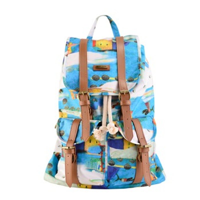 【SOLUNA X SAIMIHO】Premium Drawstring Backpack│Blue - กระเป๋าหูรูด - เส้นใยสังเคราะห์ หลากหลายสี