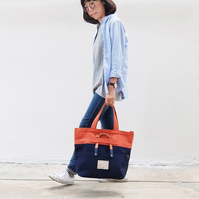 GREY BAG : 3 ways bag from TATHATA - กระเป๋าถือ - วัสดุอื่นๆ สีส้ม