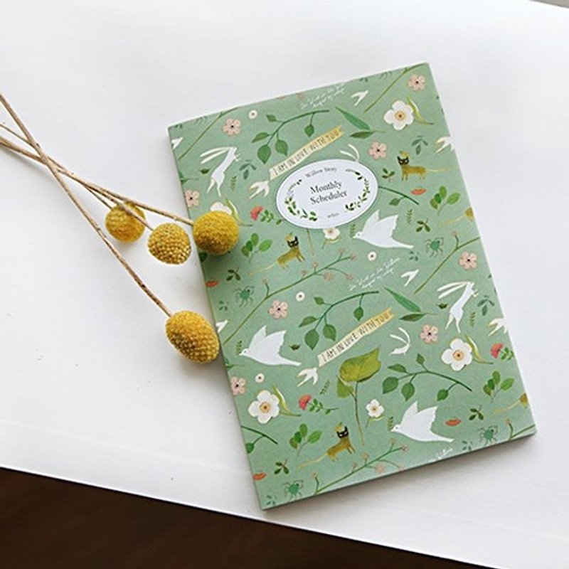 Indigo - Willow wind painted on the moon (no time) - mint green, IDG03494 - Notebooks & Journals - Paper Green