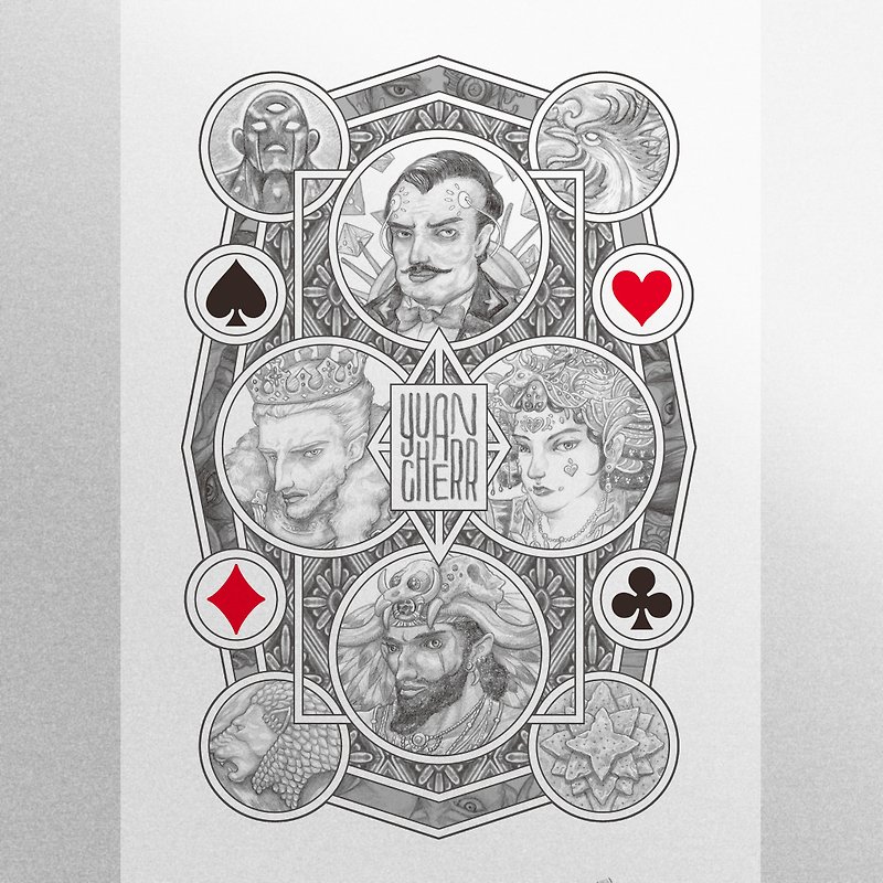 Four Kingdoms Playing Cards / 4KINGDOMS / Illustration Creation Playing Cards - Other - Paper 