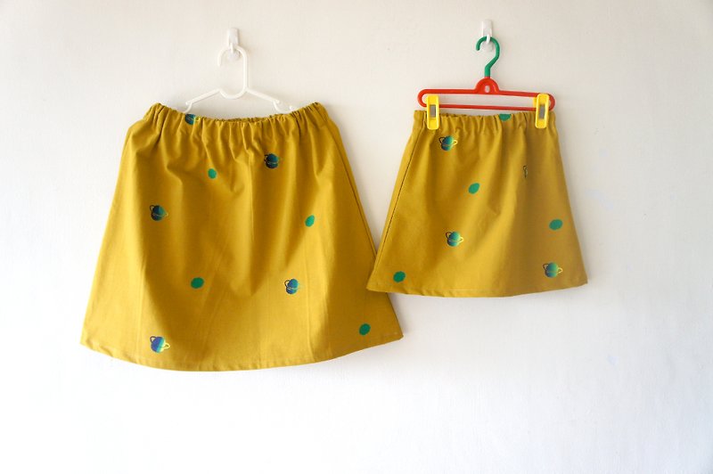 Turn a nice circle in mustard Huangshan top / skirt round for kids - Other - Cotton & Hemp Gold