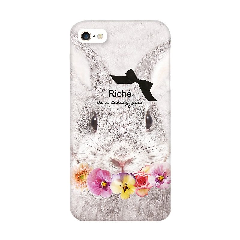 Wreath sari rabbit rabbit princess phone shell - Phone Cases - Other Materials Gray