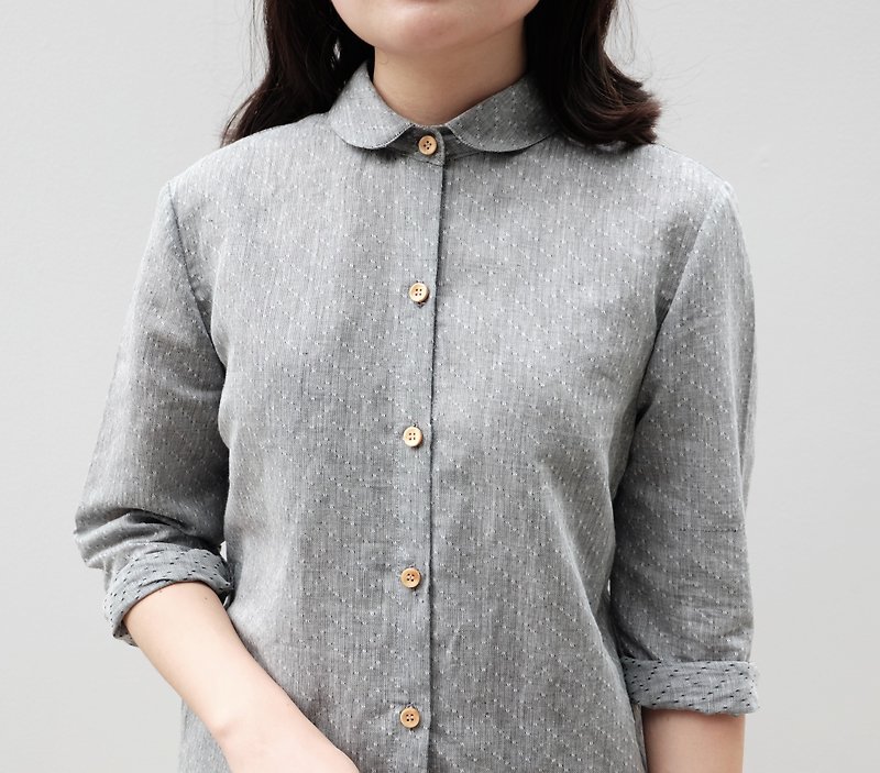 COZY l PETER PAN-SHIRT - Women's Shirts - Cotton & Hemp Gray