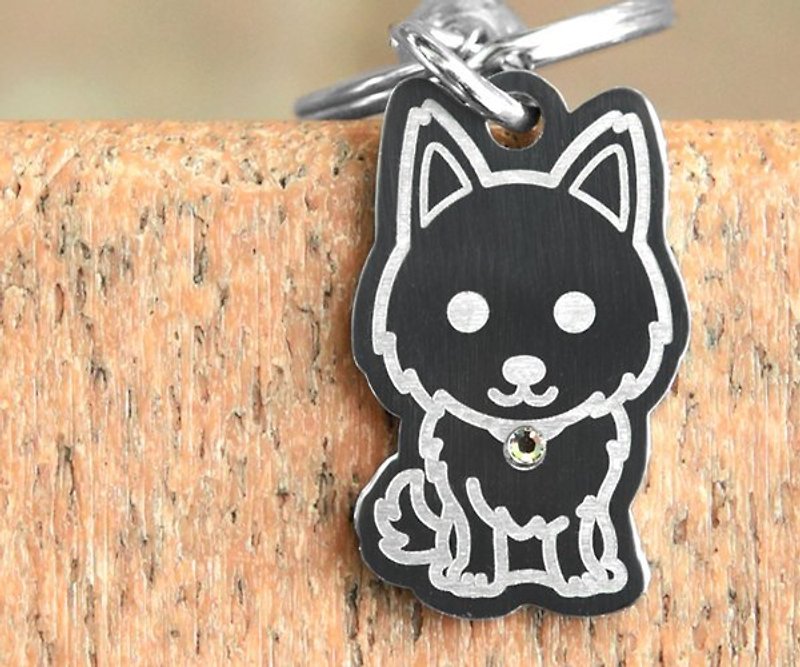 [Fox-Charming Version] Exclusive to "Dog Shape"-Custom Brand (6 Color Diamonds) ◆Cute x Anti-lost ◆ - Collars & Leashes - Other Metals Gray