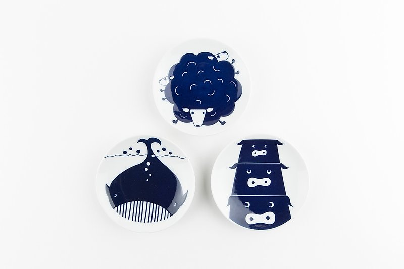 KIHARA 動物豆皿組 - 碟子/醬料碟 - 其他材質 藍色