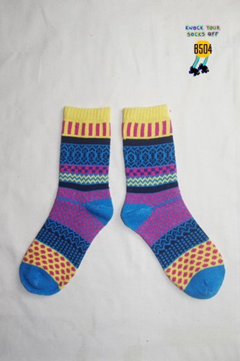 作夢民族針織襪!!夏漪眺=knock your socks off !! - 襪子 - 其他材質 藍色