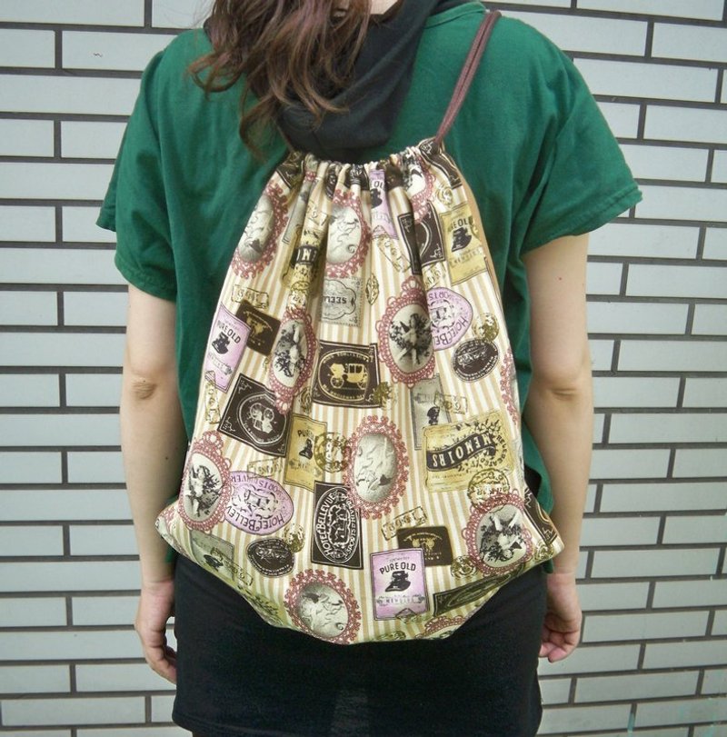 束口後背包(天使) - 側背包/斜背包 - 其他材質 咖啡色