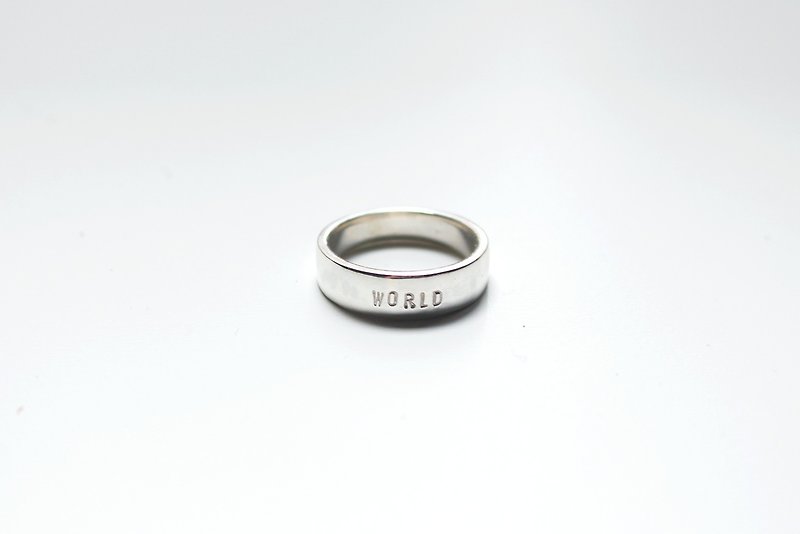 Gift Series - Sterling Silver Customized Hand Typing Round Ring/Rough - แหวนทั่วไป - เงินแท้ สีเงิน
