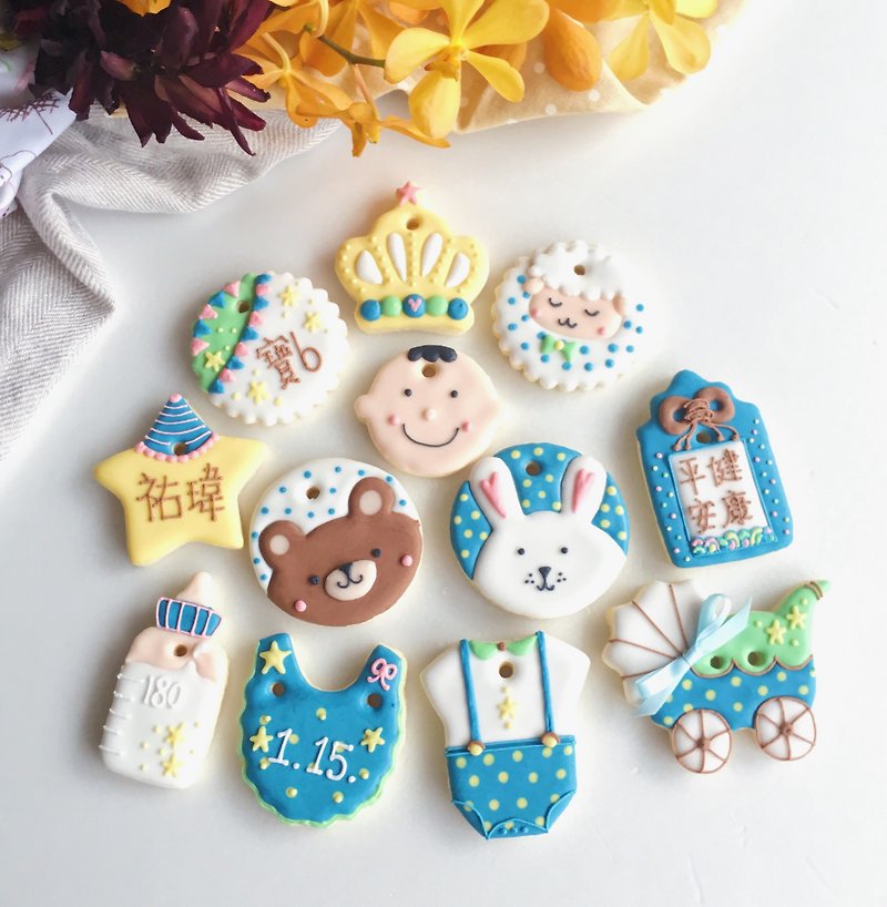 Receiving icing sugar biscuits• Terry boy model creative design gift box 12 pieces - Handmade Cookies - Fresh Ingredients 