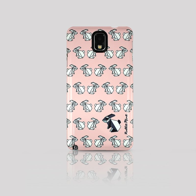(Rabbit Mint) Mint Rabbit Phone Case - Pink Origami Rabbit Series - Note 3 (P00070) - Phone Cases - Plastic Pink