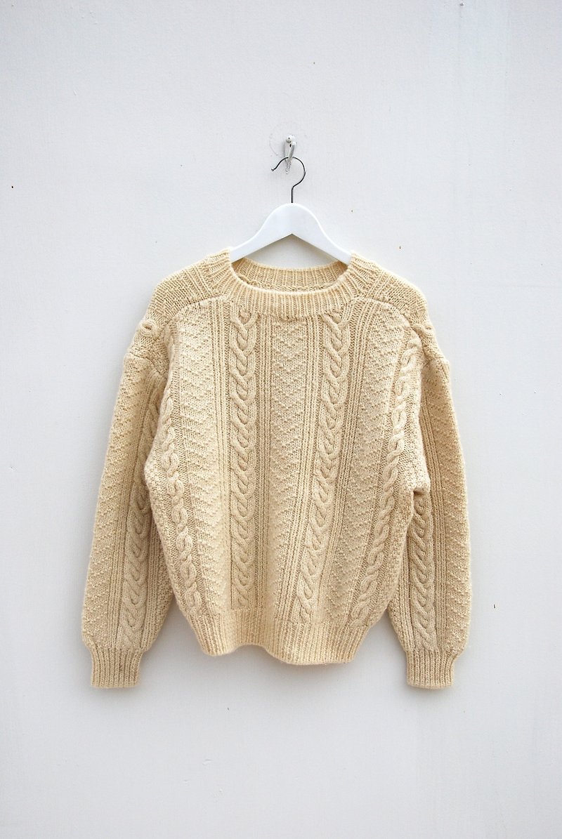 古著粗麻花毛衣 - Women's Sweaters - Other Materials 