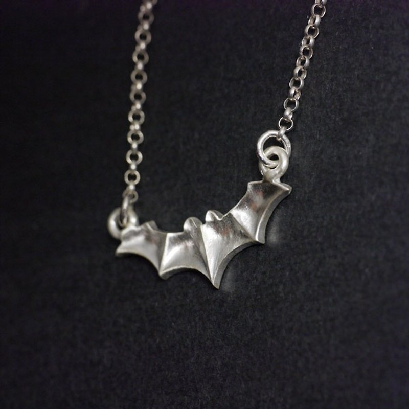 OH MY GOD! Bat Necklace 925 Sterling Silver Handmade Clavicle Chain - Collar Necklaces - Sterling Silver Silver