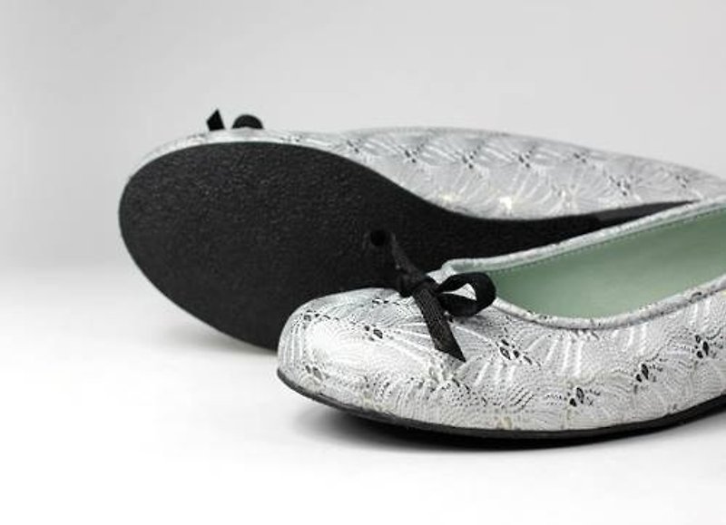 Silver piping doll shoes - Mary Jane Shoes & Ballet Shoes - Genuine Leather Silver